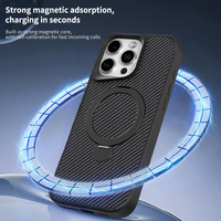 Coque de protection antichoc magnétique rotative en fibre de carbone et TPU, style sport, pour iPhone 16 Plus et S23 Plus