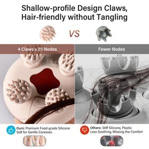 เครื่องนวดศีรษะซิลิโคนแบบไฟฟ้า รุ่นมาแรงปี 2024 พร้อมแสงสีแดง สำหรับสปาหนังศีรษะ - Product Image 6