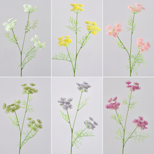 Bouquet de fleurs artificielles en dentelle Yoshinobu, rose et blanc, en plastique et soie, branche unique, décoration pour la maison, salon, entrée - Product Image 3
