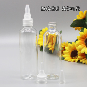 Transparent <b>Plastic</b> Bottle 100ml Graduated Nozzle Screw <b>Cap</b> For Cosmetic Emulsion Dispensing - Product Image 3