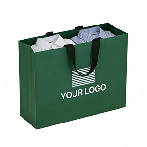 Sacchetti di Carta Personalizzati Verdi a Prezzo di Fabbrica con Logo, Borse per lo Shopping, Imballaggio in Cartone per Abbigliamento, Sacchetti Regalo in Carta Kraft - Product Image 1