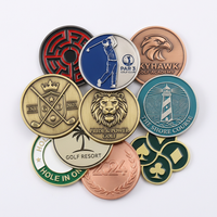 Marqueurs de balle de golf en gros personnalisés avec logo 2D, insigne magnétique en émail plaqué or en alliage de zinc, marqueur de balle de golf en métal