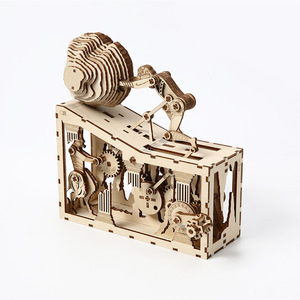 ของเล่นตัวต่อไม้แบบกลไก <span class=keywords><strong>Sisyphus</strong></span> Kinetic Sculpture-DIY พร้อมลูกบอลกลิ้งและระบบเฟือง | ของตกแต่งโต๊ะทำงานเพื่อคลายเครียด - Product Image 1