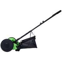 Cortacésped manual de 14 pulgadas con 5 cuchillas y dispositivo para recoger césped, verde