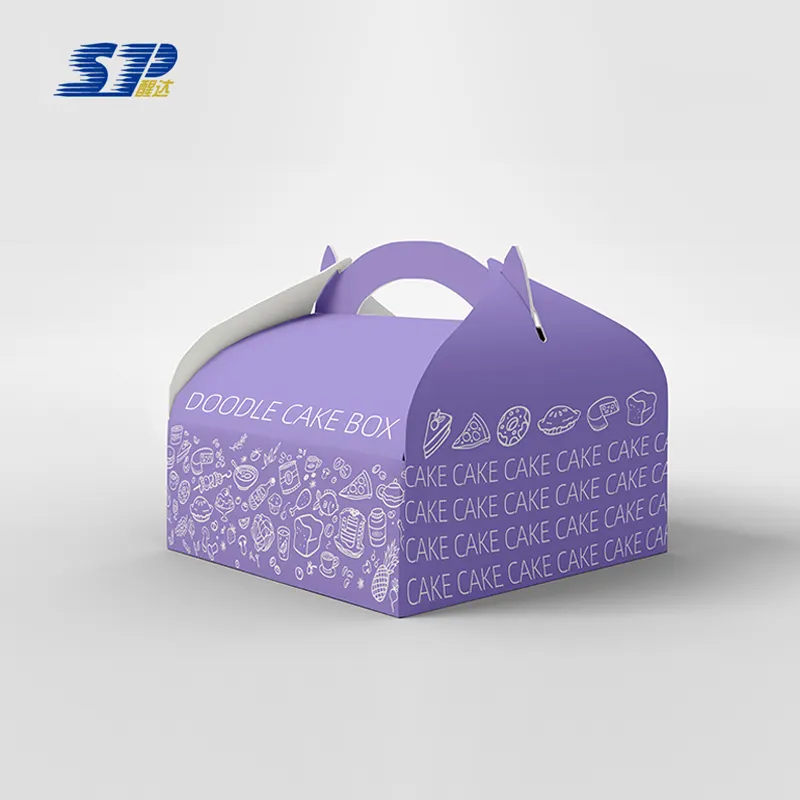Ingrosso Logo personalizzato OEM stampato per uso alimentare in cartone bianco di compleanno tazza di nozze torta scatola con manico