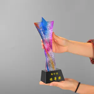 OEM Custom Engraving Logo Plaque Trophies Cups Plastic Resin Acrylic Trophy Award