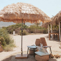 Parasol de jardin extérieur de luxe 2M, style bohème, distinctif, créatif, réglable, coupe-vent, pour piscine, en paille synthétique, pour la plage
