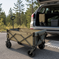 TianJing Sky Chariot pliable en acier au carbone pour camping, pêche, pique-nique, stand de vente, avec roues pivotantes et ouverture arrière, garantie 3 ans