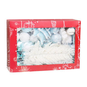 Colgantes de árboles de Navidad 95 piezas en 1 bolas de PET de malla pintadas en azul para decoración de Navidad - Product Image 6