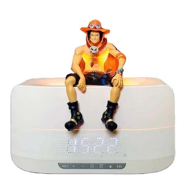 One Pieces Anime Figure Bluetooth Speaker Humidifier Multifunction Flame Lamp Figure Home Decoration Best Gift for Friend