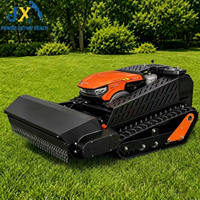 Tondeuse à gazon sur chenilles diesel Kubota 16HP refroidie par eau, télécommandée, coupe-herbe tout-terrain 1000mm, débroussailleuse pour défrichage