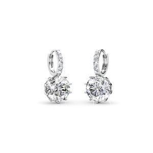 All'ingrosso moda popolare <span class=keywords><strong>orecchini</strong></span> pendenti da donna alla moda 18K oro bianco placcato con cristalli Swarovski per impegni quotidiani - Product Image 5