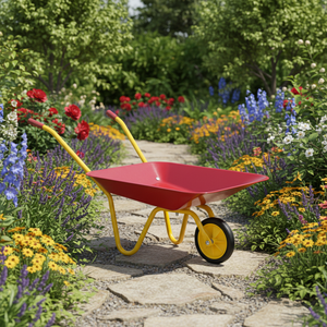 Mini brouette de jardin <span class=keywords><strong>pour</strong></span> enfants - Construction métallique, roue unique, idéale <span class=keywords><strong>pour</strong></span> la plage, le bac à sable et les aventures en plein air - Product Image 2