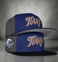 Casquette de baseball snapback brodée 3D motif vague océanique, casquettes ajustées personnalisées, casquettes de sport à visière plate, vente en gros