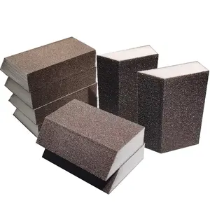 Aluminium Oxide Abrasive Block Four Sides 100x70x25 Fine Polishing Foam Sanding Sponge Sandpaper Cutting Disc Silicon Carbide