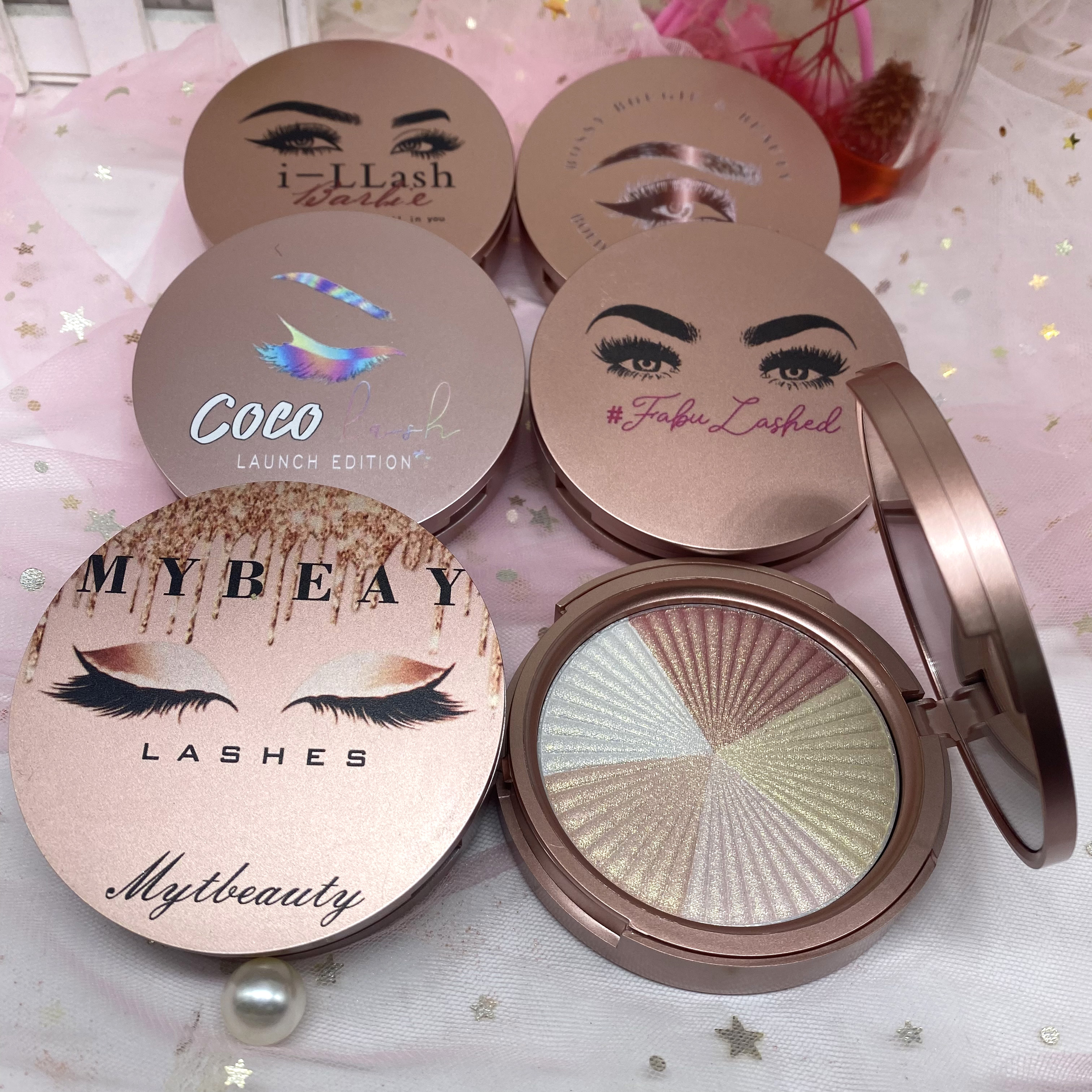 Лучшее качество, без логотипа, индивидуальная палитра хайлайтеров для макияжа, палитра хайлайтеров от частного бренда