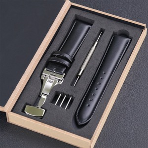 Correa de Reloj de Cuero Genuino para Samsung Galaxy Watch <span class=keywords><strong>Pro</strong></span> Gear, Hebilla de Mariposa Plegable para Huawei <span class=keywords><strong>GT</strong></span>, <span class=keywords><strong>Amazfit</strong></span>, 18, 20 y 22mm - Product Image 2