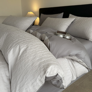 Set di Biancheria da Letto in Cotone Cloud Feeling Long-Peak - 100% Cotone Puro, Copriletto <span class=keywords><strong>e</strong></span> <span class=keywords><strong>Lenzuola</strong></span> Jacquard in Puro Cotone 60 Denier - Product Image 5