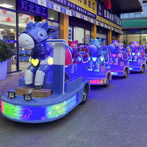 HAOJILE centro comercial Parque de Atracciones alimentado por batería colorido caballo carrusel sin rieles tren turístico coche eléctrico - Product Image 1
