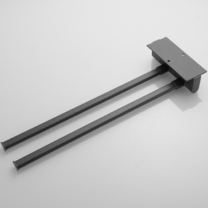 双层无孔旋转不锈钢现代式毛巾架，适用于酒店浴室卫生间储物，带<span class=keywords><strong>2</strong></span>个挂杆 - Product Image 5