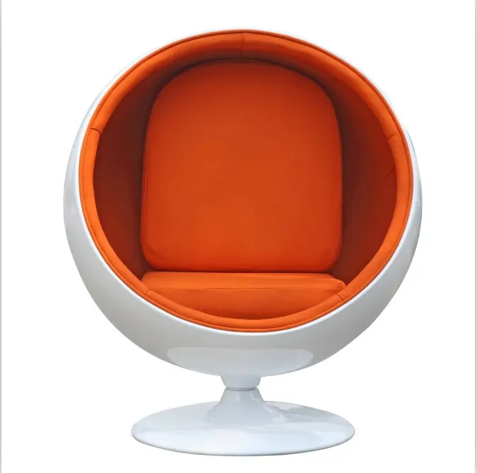 Chaise de luxe ronde pivotante en fibre de verre, meuble de maison, de loisirs, pour adultes, design moderne