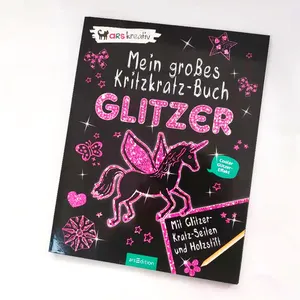Personalizado usborne exercício crianças mágico colorir glitter risco papel cartões livro impressão