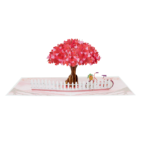 Kartu Ucapan 3D Pop-up Pohon Cinta untuk Pasangan, Hadiah Hari Valentine, Ulang Tahun Pernikahan, Seni Kertas Buatan Tangan, Koleksi, Multiwarna