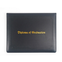 Couverture de diplôme de diplôme de diplôme de dossier de titulaire de certificat en cuir PU noir avec coin rond