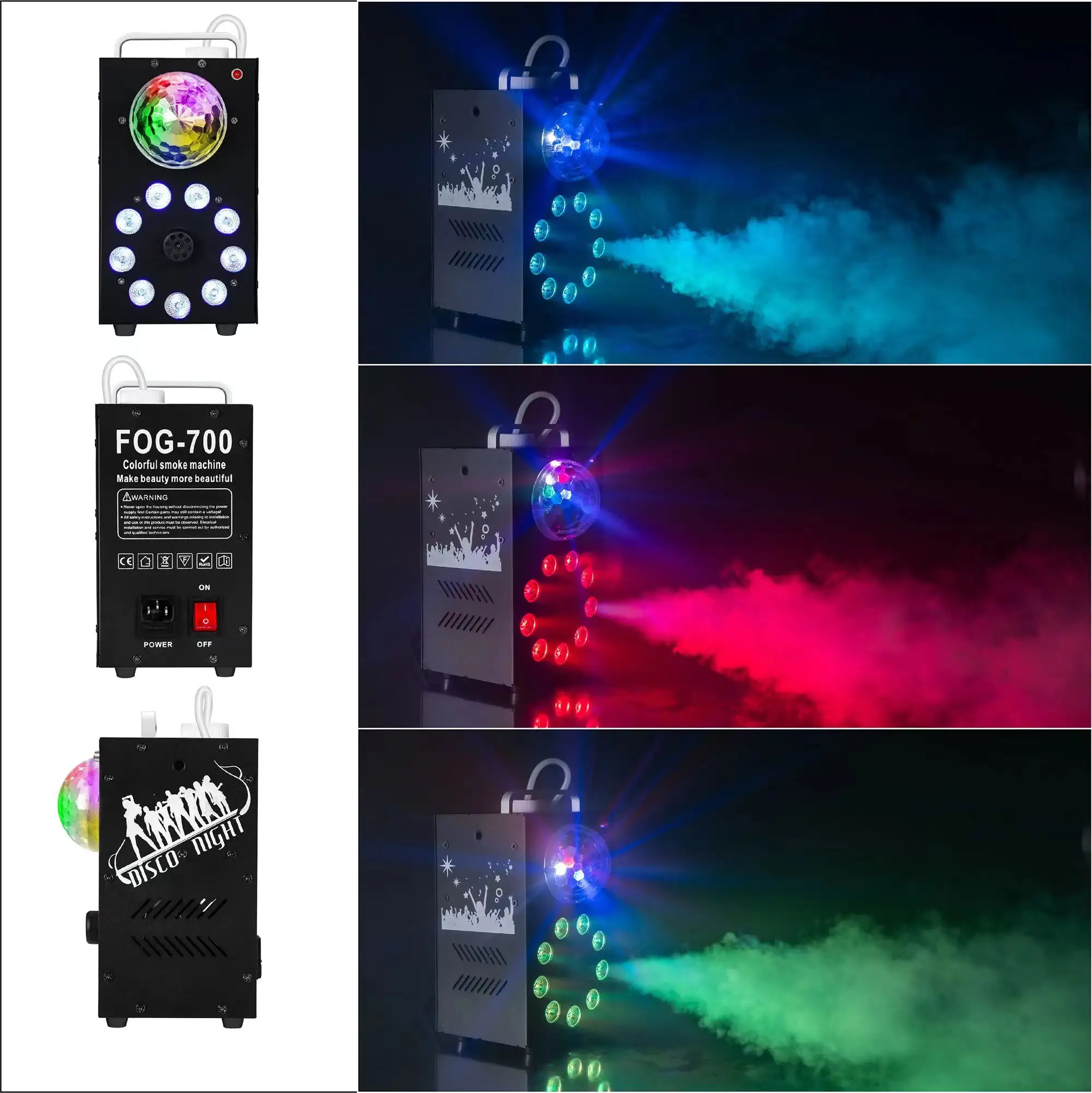 700W Fogging Parties or Disinfection Wireless Remote Control RGB LED Effect Stage Light Spray Fog Smoke Machine Fog Machine