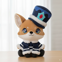 Fabrication de jouets en peluche personnalisés chiot peluches Kawaii doux moelleux Corgi chien avec chapeau peluche jouet pour tous les âges