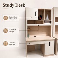 Bureau et étagère intégrés pour étudiants - Bureau d'étude moderne pour le bureau à domicile avec couleurs personnalisables