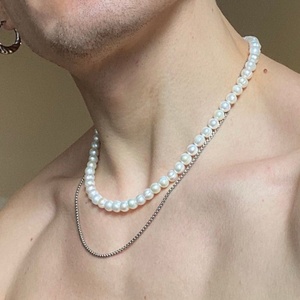 Collana Minimalista da Uomo in Acciaio al Titanio, Catena Classica a Maglia Quadrata, Gioielli <span class=keywords><strong>Maschili</strong></span>, Idea Regalo - Product Image 1
