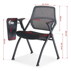 ZITAI Mesh Training Folding Chair Ergonomic Training Cushioned Stackable Writing Chairconference Hall Chairs