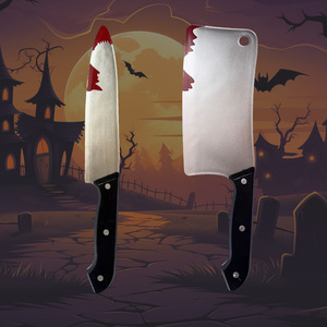 Halloween <b>Plastic</b> <b>Kitchen</b> Knife Toy Bloodstained Dagger Prop For Costume Performance Unisex Weapon Accessory - Product Image 1