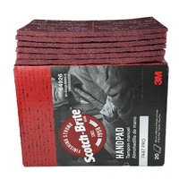 Tampon abrasif rouge 3M 7447 PRO, tampon à main en nylon, Scotch Brite pour le polissage et le meulage