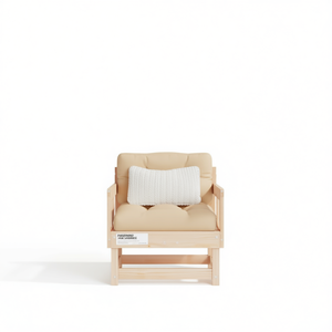 Sedia da Giardino Modulare Media in Legno di Pino Massiccio Beige, Elegante Seduta per Esterni - Product Image 1