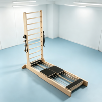 Reformer Pilates en bois d'érable à double direction, lit d'entraînement multifonctionnel pour le renforcement du tronc, pour studio, salle de sport, rééducation et fitness