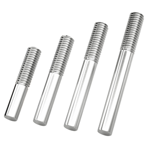 304 נירוסטה קצה הברגה מוט הברגה הברגה הברגה הברגה קצה אחד מוט חוט קצה אחד מוט הברגה חלקית הברגה m3 m4 m5 m6 - Product Image 1