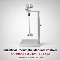 Mélangeur pneumatique manuel 50 gallons 1/8 CV 60-2700 tr/min Agitateur de peinture 42 L/min 15 N.m à commande pneumatique Diamètre de la lame 155 mm Peinture