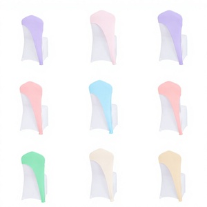 Wholesale Two Tone Spandex Stretch Banquet Chair <b>Cover</b> for Hotel Wedding Event Rental Custom Color Bulk - Product Image 1