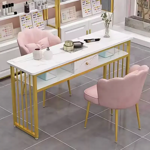 Diseño moderno Metal Nail Art Manicure Table Muebles de moda Directo de fábrica para Nail <span class=keywords><strong>Bar</strong></span> Salones en centros comerciales - Product Image 4