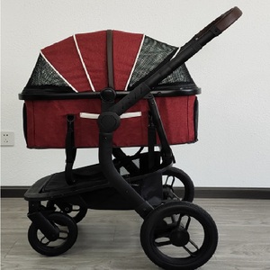 Poussette de voyage en tissu rouge <span class=keywords><strong>pour</strong></span> <span class=keywords><strong>chien</strong></span>, sac de transport <span class=keywords><strong>pour</strong></span> animaux de compagnie, chat, poussette <span class=keywords><strong>pour</strong></span> animaux de compagnie, poussette de jogging, poussette grande taille - Product Image 1