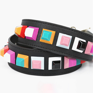 Sangle d'épaule colorée à rivets pyramidaux pour sacs à main, sangle de <span class=keywords><strong>sac</strong></span> cloutée multicolore, sangle de remplacement en cuir PU pour <span class=keywords><strong>sac</strong></span> à main DIY - Product Image 2
