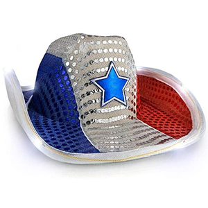 CLBX stella a cinque punte paillettes LED pannello luminoso per cappello da Cowboy giorno dell'indipendenza bandiera americana ispirata forniture per feste colorate - Product Image 1
