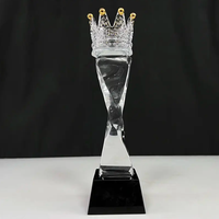 Trophée de cristal d'événement en forme de couronne transparente en cristal personnalisé personnalisé
