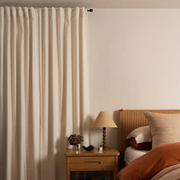 Rideaux occultants modernes sur mesure à plis froncés en polyester/lin isolant pour salon, chambre et salle de bain, utilisation toutes saisons