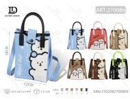 Bolso cruzado para teléfono móvil con hebilla tejida y diseño de gato, color azul claro - Product Image 1