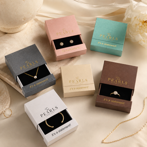 Caja de Joyería de Lujo con Logotipo Personalizado para Anillos, Collares y Pendientes, Empaque de Regalo, Venta al Por Mayor de Fábrica OEM - Product Image 1
