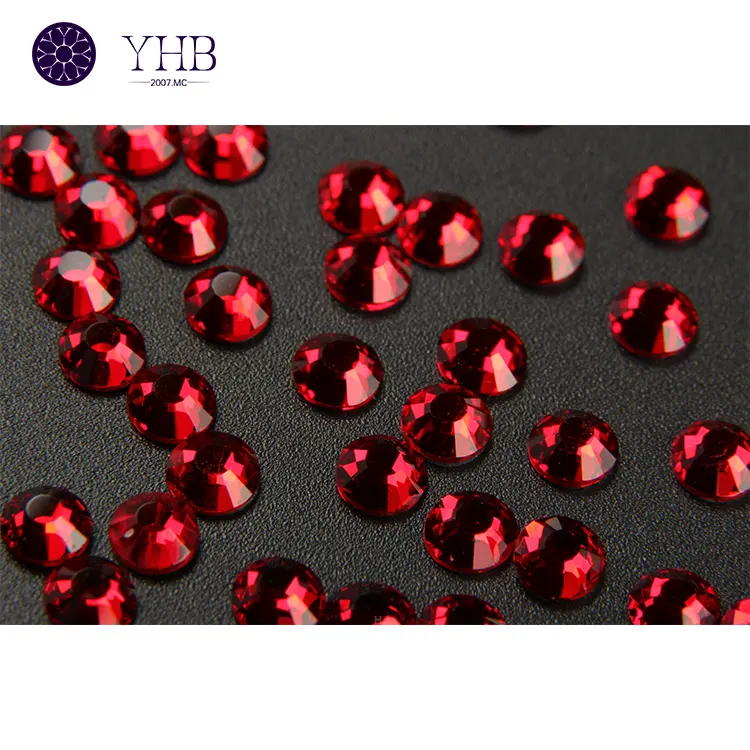 YHB toptan yüksek kalite büyük kırmızı düz geri Rhinestones toplu kristal Flatback sıcak düzeltme Rhinestones