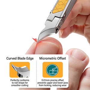 Coupe-ongles biseauté en acier inoxydable, lame courbée, manche en fibre de carbone, outil de manucure professionnel de luxe - Product Image 4